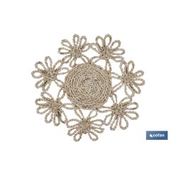 BAJOPLATO FORMA FLOR  FIBRA NATURAL MEDIDA 35 CM