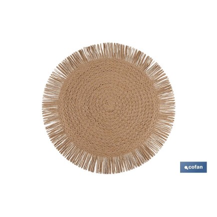 BAJOPLATO REDONDO FLECOS DE COLOR NATURAL MEDIDA 38 CM