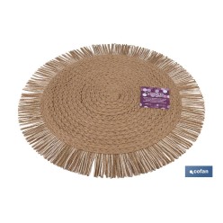 BAJOPLATO REDONDO FLECOS DE COLOR NATURAL MEDIDA 38 CM