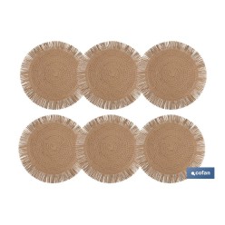 BAJOPLATO REDONDO FLECOS DE COLOR NATURAL MEDIDA 38 CM