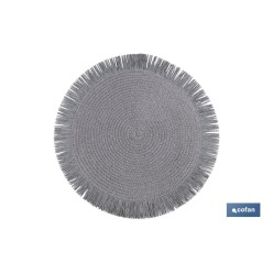 BAJOPLATO REDONDO FLECOS DE COLOR GRIS  MEDIDA 38 CM