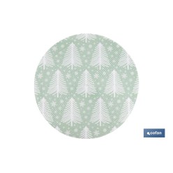 BAJOPLATO REDONDO DE COLOR VERDE / BLANCO MEDIDA 38 CM