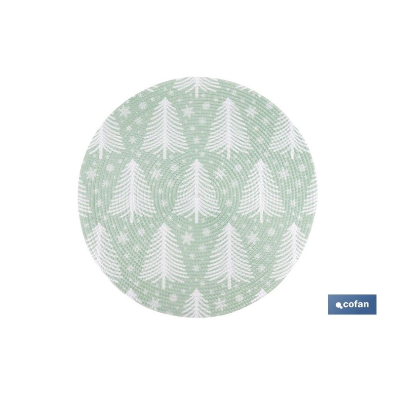 BAJOPLATO REDONDO DE COLOR VERDE / BLANCO MEDIDA 38 CM