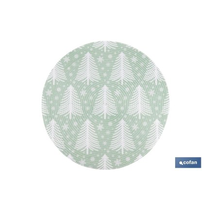 BAJOPLATO REDONDO DE COLOR VERDE / BLANCO MEDIDA 38 CM