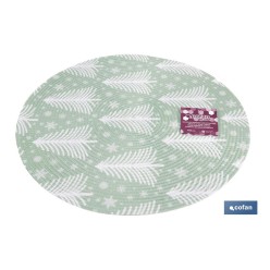 BAJOPLATO REDONDO DE COLOR VERDE / BLANCO MEDIDA 38 CM