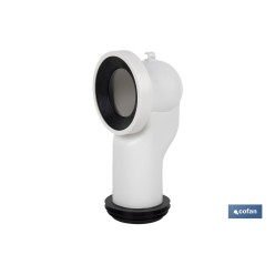 MANGUITO DE CONEXIÓN ACODADO 90° PARA INODORO CON GOMA LABIADA Ø110 MM