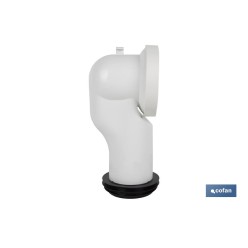 MANGUITO DE CONEXIÓN ACODADO 90° PARA INODORO CON GOMA LABIADA Ø110 MM