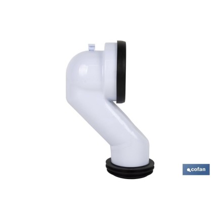 MANGUITO DE CONEXIÓN ACODADO 45° PARA INODORO CON GOMA LABIADA Ø110 MM