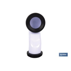 MANGUITO DE CONEXIÓN ACODADO 45° PARA INODORO CON GOMA LABIADA Ø110 MM