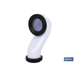 MANGUITO DE CONEXIÓN ACODADO 45° PARA INODORO CON GOMA LABIADA Ø110 MM