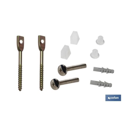 SET 2 PCS TORNILLOS HORIZONTALES FIJACIÓN INODORO 5 X 75