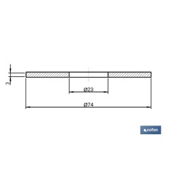 GOMA Ø23 x Ø74 x 3 MM CIERRE SIN CUELLO PARA DESCARGADOR CISTERNA BAJA