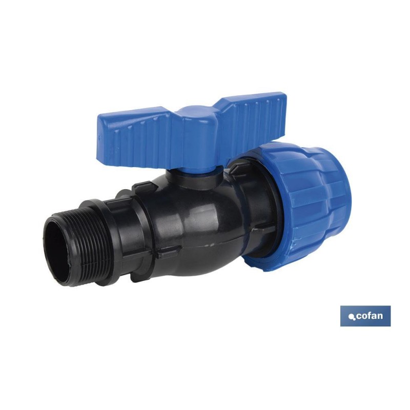 ENLACE VÁLVULA DE BOLA ROSCA MACHO PP PN16 50 x 1 1/2