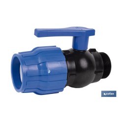 ENLACE VÁLVULA DE BOLA ROSCA MACHO PP PN16 90 x 3