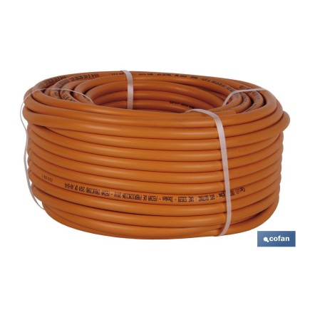 TUBO GAS FLEXIBLE NARANJA UNE 53539 Ø9x60 m