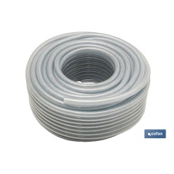 MANGUERA PVC CRISTAL C/REFUERZO 15x21mm/50m