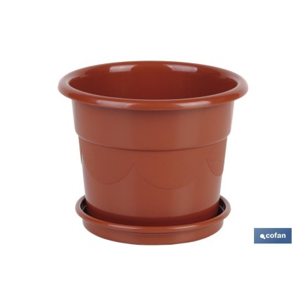 MACETA DALIA COLOR MARRON  19X16.5+ PLATO 16cm