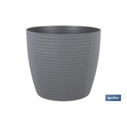 MACETA O MACETERO TRENZADA COLOR GRIS OSCURO PP Ø 141 X 119 MM 1,25 L venta unitaria