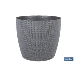 MACETA O MACETERO TRENZADA COLOR GRIS OSCURO PP Ø 306 X 262 MM 15,6 L venta unitaria