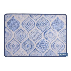 FELPUDO CON ESTAMPADO DIGITAL AZUL 50 x 70 CM