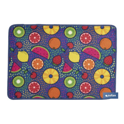 FELPUDO CON ESTAMPADO DIGITAL FRUTAS 50 x 70 CM