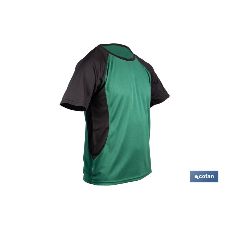 CAMISETA TRANSPIRABLE MODELO PILOTE VERDE-NEGRA 160 g/m2 TALLA-XXXL
