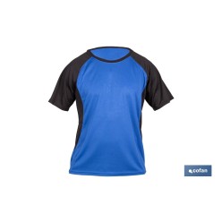 CAMISETA TRANSPIRABLE MODELO PILOTE AZUL-NEGRA 160 g/m2 TALLA-M
