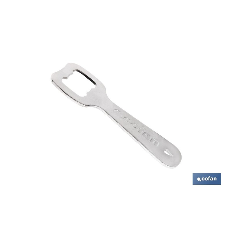 ABRIDOR DE BOTELLAS DE ACERO 10,5 X 4 CM