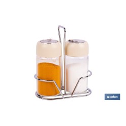 SET DE SALERO Y PIMENTERO GAMA LAUREL COLOR BEIGE