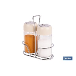 SET DE SALERO Y PIMENTERO GAMA LAUREL COLOR BEIGE