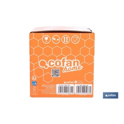 BOTE DE VIDRIO BOROSILICATO CON TAPA BEIGE GAMA LAUREL 400 ML