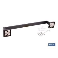 TOALLERO NEGRO MATE DE ACERO CON DISEÑO CUADRADO GAMA FAIAL 45 X 8 X 5,5 CM