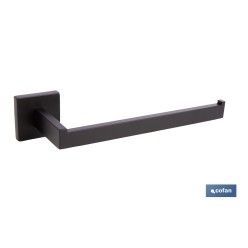 TOALLERO NEGRO MATE DE ACERO CON DISEÑO CUADRADO GAMA FAIAL 27 X 8 X 5,5 CM