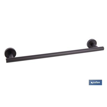 TOALLERO NEGRO MATE DE ACERO CON DISEÑO REDONDO GAMA RIBEIRA 45 X 8 X 5 CM