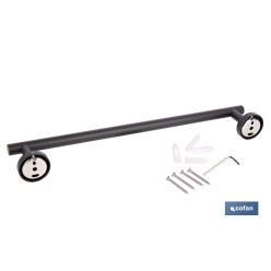 TOALLERO NEGRO MATE DE ACERO CON DISEÑO REDONDO GAMA RIBEIRA 45 X 8 X 5 CM