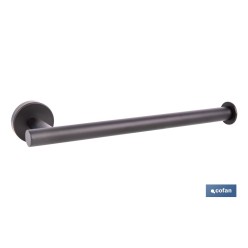 TOALLERO NEGRO MATE DE ACERO CON DISEÑO REDONDO GAMA RIBEIRA 28 X 8 X 5 CM