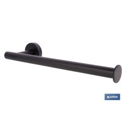 TOALLERO NEGRO MATE DE ACERO CON DISEÑO REDONDO GAMA RIBEIRA 28 X 8 X 5 CM