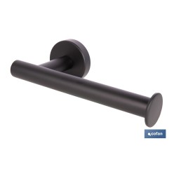 PORTARROLLOS/TOALLERO NEGRO MATE DE ACERO CON DISEÑO REDONDO GAMA RIBEIRA 16,5 X 8 X 5 CM
