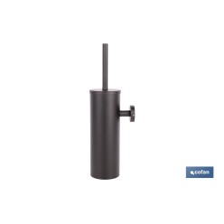 ESCOBILLERO DE PARED PARA INODORO NEGRO MATE DE ACERO GAMA RIBEIRA 9,1 X 12,9 X 39 CM