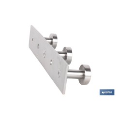 PERCHERO DE PARED DE ACERO INOXIDABLE 304 CON 3 POMOS 15,6 X 2,7 X 2,8 CM