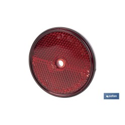CATADIÓPTRICO REDONDO ROJO Ø60 MM CON AGUJERO SIN TORNILLO