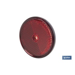CATADIÓPTRICO REDONDO ROJO Ø60 MM CON AGUJERO SIN TORNILLO CON ADHESIVO