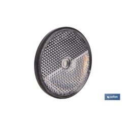 CATADIÓPTRICO REDONDO BLANCO Ø60 MM CON AGUJERO SIN TORNILLO CON ADHESIVO