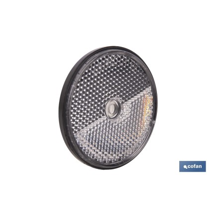 CATADIÓPTRICO REDONDO BLANCO Ø60 MM CON AGUJERO SIN TORNILLO CON ADHESIVO