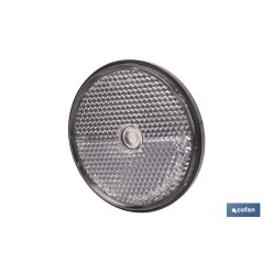 CATADIÓPTRICO REDONDO BLANCO Ø60 MM CON AGUJERO SIN TORNILLO CON ADHESIVO