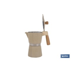 CAFETERA ITALIANA DE INDUCCIÓN BEIGE CON GRANITO 6 TAZAS