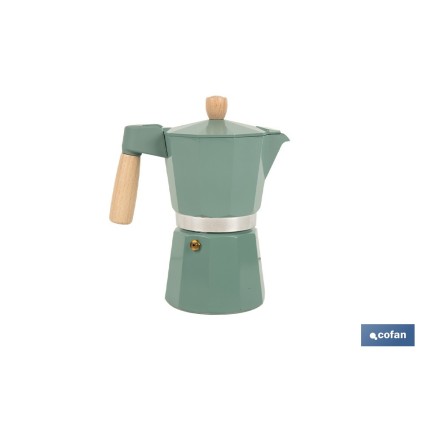 CAFETERA ITALIANA DE INDUCCIÓN VERDE 6 TAZAS