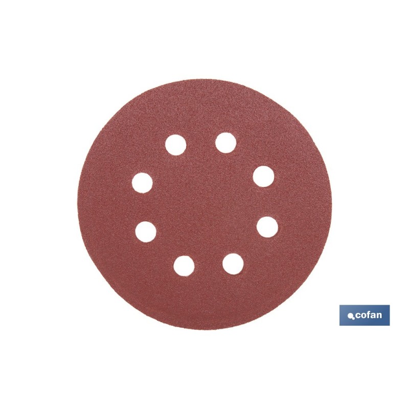 HOJA DE LIJADO LIJADORA ORBITAL 8 AGUJEROS Ø125 MM G 120