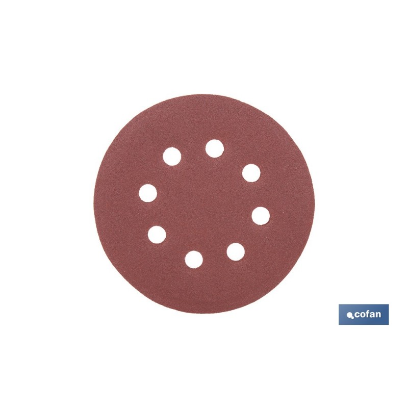 HOJA DE LIJADO LIJADORA ORBITAL 8 AGUJEROS Ø125 MM G 180