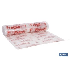 ROLLO DE PLÁSTICO DE BURBUJA FRÁGIL 40 G/M2, 0,6 X 5 M